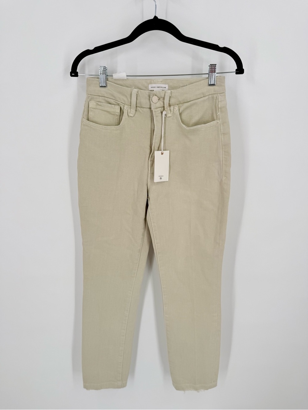 Good American Sand High-Rise Cropped Slim Jeans